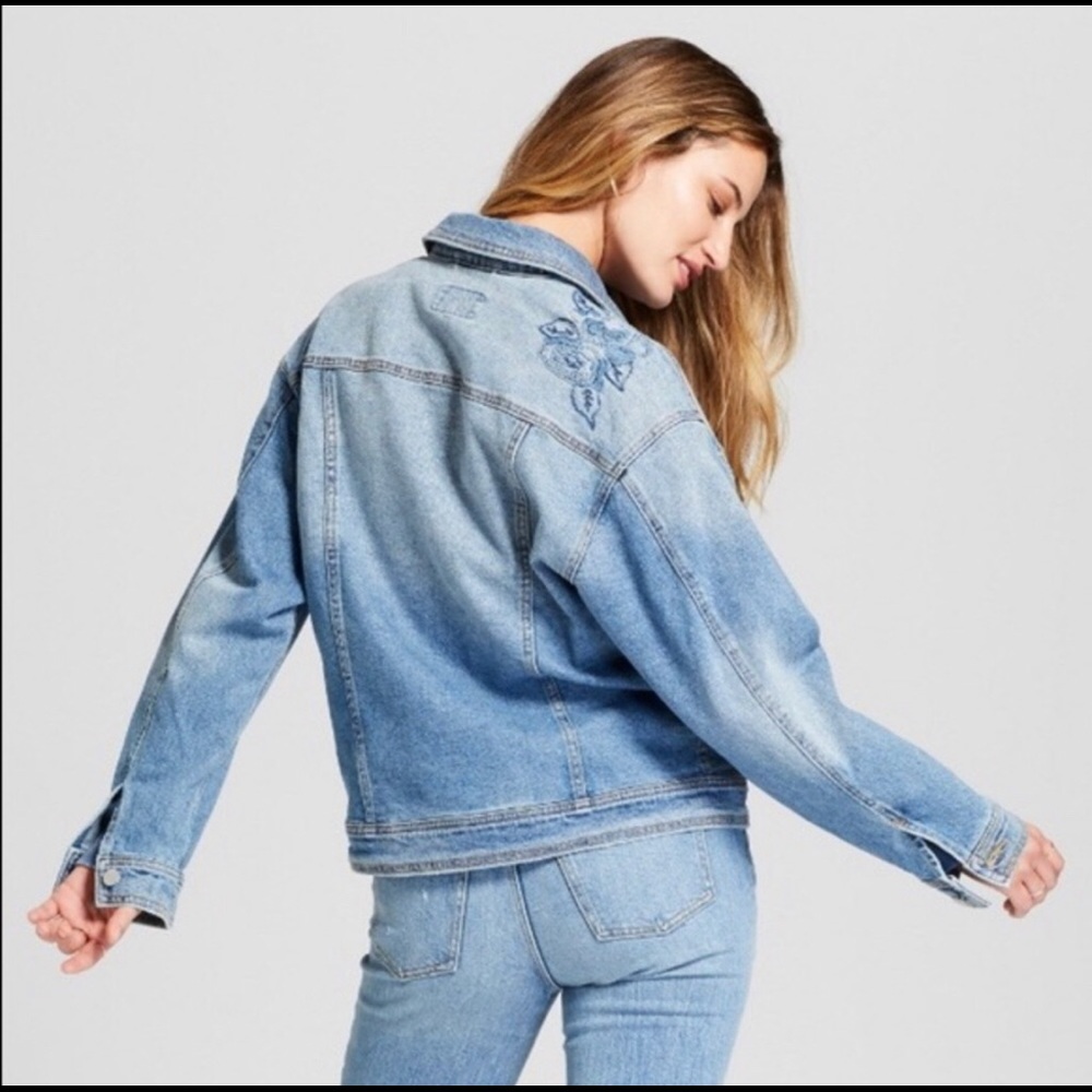 Universal Thread XL denim jacket floral embroidery - Picture 4 of 7